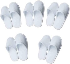 Ladies Spa Slippers Non Slip Sliders Style Open Toe Mules White