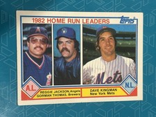 1983 Topps #702 Reggie Jackson, Gorman Thomas, Dave Kingman Home Run Leaders