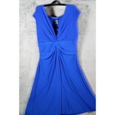 Chaps Women’s XL Blue Twist Front Sleeveless Dress Stretch Lined Formal Gown