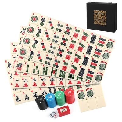 American Mahjong Tile Set, 166pcs Premium Mah Jong Tiles with Exquisite Stora...