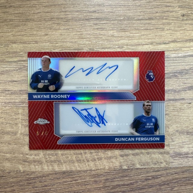 Topps Chrome Premier League- Everton- Wayne Rooney Duncan Ferguson 5/5 Dual auto