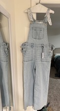 Light wash denim overalls