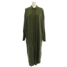 Atsuro Tayama Shirt Dress Long Sleeve Side Button 36 Khaki 747-85019 G Used 72a9