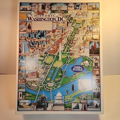 White Mountain Puzzles Historic Washington D.C 1000 Piece Jigsaw Puzzle Complete