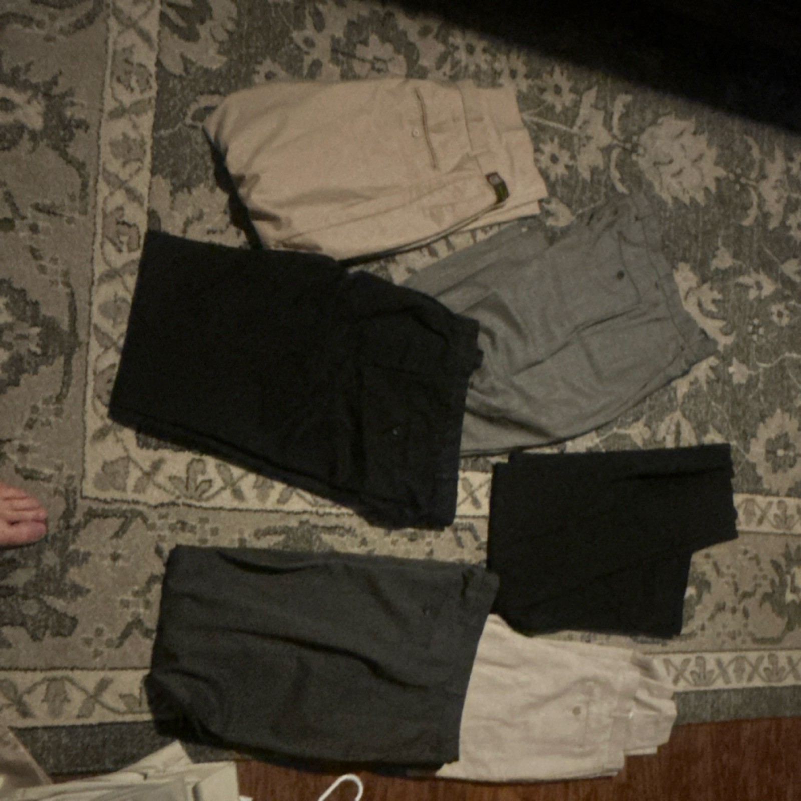 Men's Black Gray Beige Solid Pants Regular Size A… - image 1