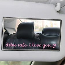 I Love You Drive Safe Mirror Stickers - 5 Pack Pink Vinyl Car Decal