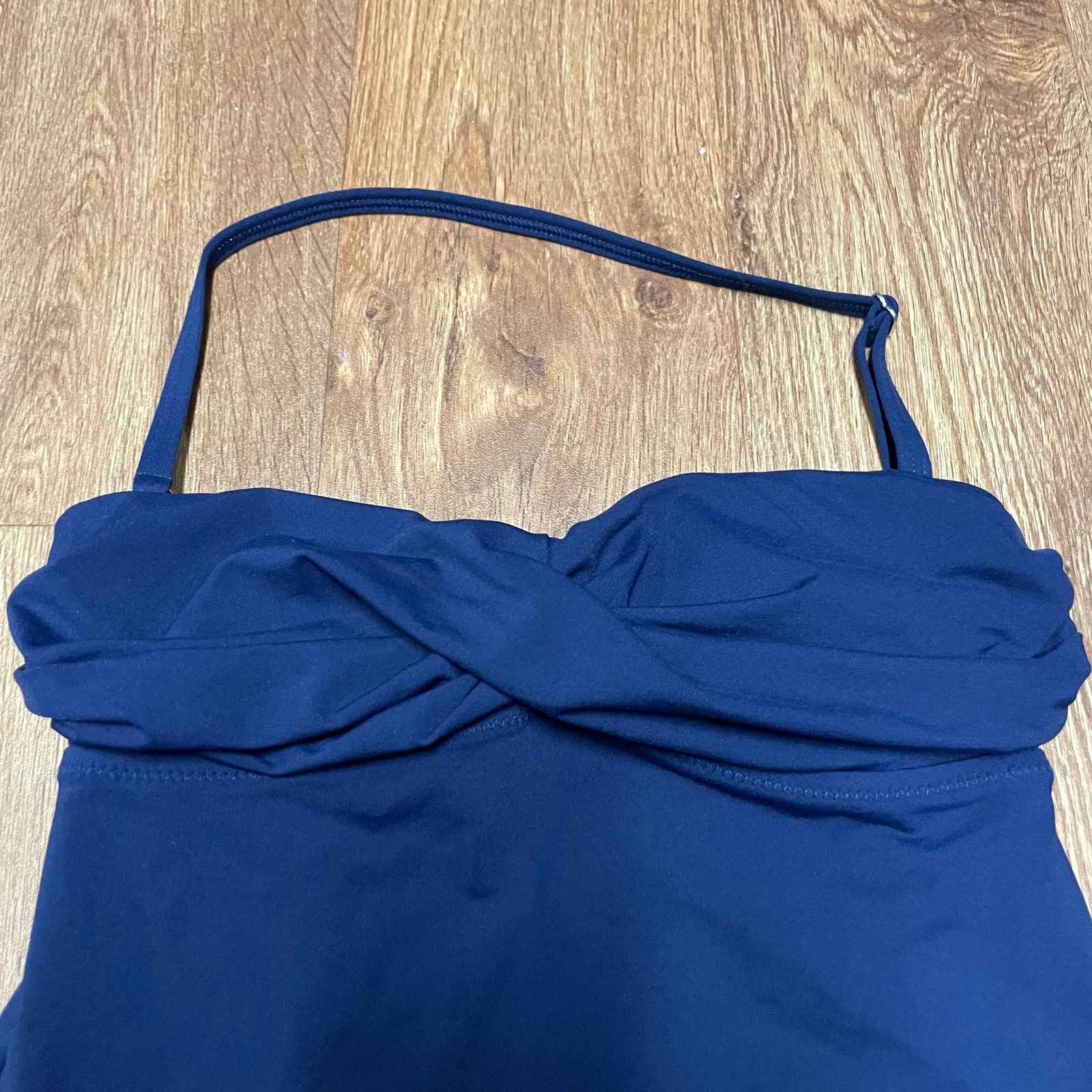 Lands End Womens Solid Blue Strapless Halter Tank… - image 3