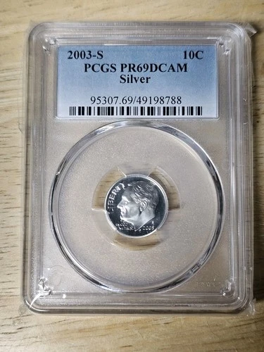2003-S Silver Proof Roosevelt Dime PCGS PR-69 DCAM.