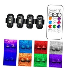 LED Motorcycle Lights-Pack Wireless RGB Strobe Lights with Remote Control, 8