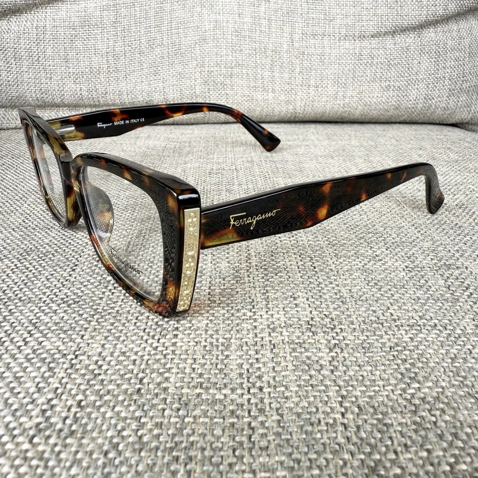 Marco de gafas Salvatore Ferragamo GP23122 marrón tort dorado cuadrado 52-20-151 Foto 2 de 4