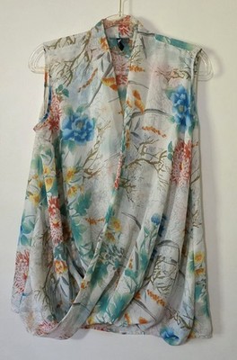 Kut From The Kloth Sleeveless Top Soft Girl Ethereal Floral Airy Boho Medium 