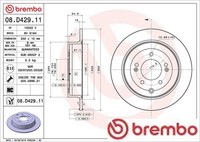 2X Bremsscheibe Brembo 08.D429.11 2 Bremsscheiben Hinterachse Hinten