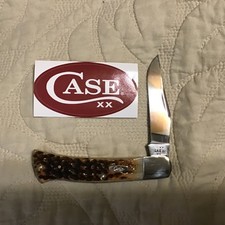 Case XX CA10799 Amber Peach Seed Jigged Bone Axe Handle Knife NEW NIB USA