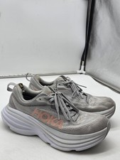 Hoka One One Bondi 8 Shoes Womens Size 8 Gray Pink Running Max Cushion Sneakers
