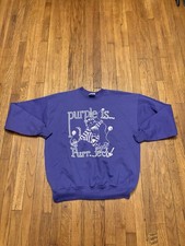 Vintage Purple Is Purrfect Vintage Cat 90s Crewneck Sweatshirt Mens Large Purple