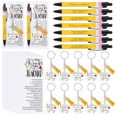 10 Pack Teacher Appreciation Gifts Bulk, Thank You Pens with Keychains Cards,...