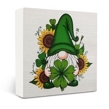 OVAcational St Patrick's Day Gnomes Wooden Signs,St Patricks