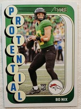 2024 Score Football Bo Nix Protential Rookie RC Denver Broncos Insert SP Oregon