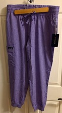 Koi Scrub Pants size petite small- PURPLE- nwt- Gemma Jogger
