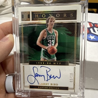 2022-23 Panini Impeccable Larry Bird Gold Prizm Honors 1985-86 Mvp Auto /10