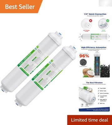 2-Pack T33 Inline Water Filter: Certified BPA-Free Cartridges for Enhanced Taste