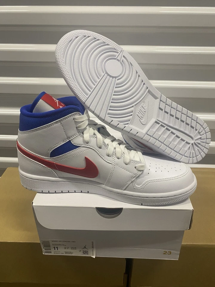 Jordan 1 Mid Blanco Rojo Real Talla 11w / 9.5 M BQ6472164 Foto 4 de 4