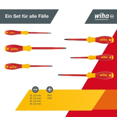 Wiha Schraubendreher Set 6tlg Elektriker VDE isoliert Profi Schraubenzieher