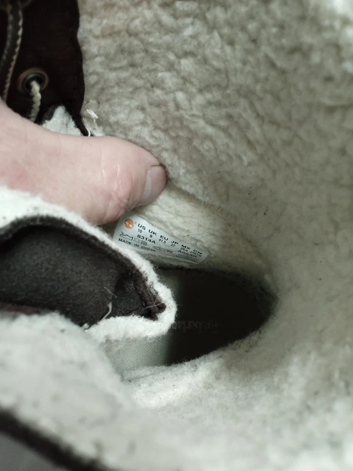 Botas femininas Timberland autênticas de lã de pelúcia couro marrom com cadarço tamanho EUA 10 - Imagem 4 de 4