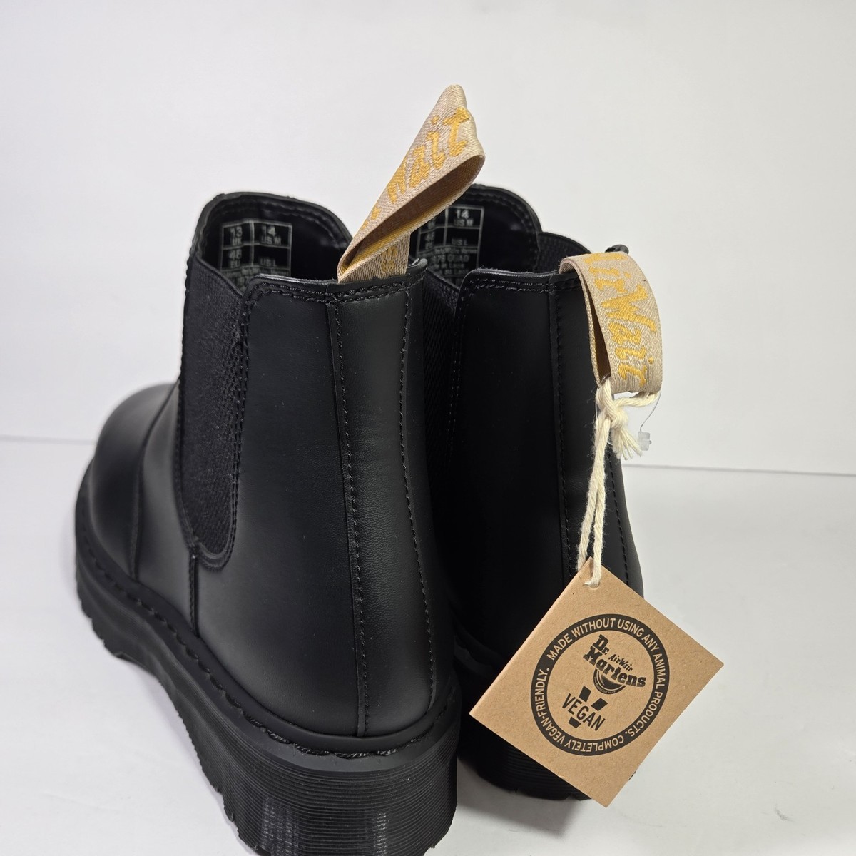 Dr Martens V 2976 Quad Mens 14 Chelsea Mono Boots Black Felix Rub