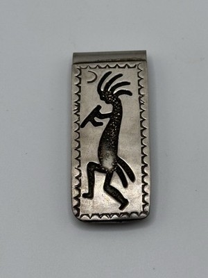 THOMAS BEGAY Navajo Sterling Sillver Kokopelli Money Clip Native American 14.26g
