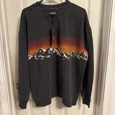 Goodfellow Mountain Retro Sunset Relaxed Fit Charcoal Gray Sweatshirt - L 42/44