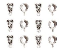 ALIMITOPIA 100pcs Alloy Beads Bails Connector for DIY Necklace Small, Silver