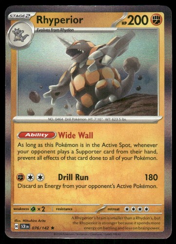 Rhyperior 76/142 - Stellar Crown - Holo Rare NM