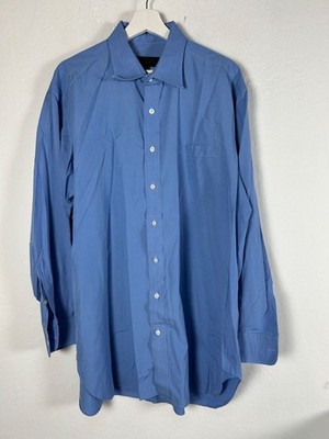 Robert Talbott Best Of Class Mens Blue Long Sleeve Dress Shirt 17.5 34 Blue  | eBay