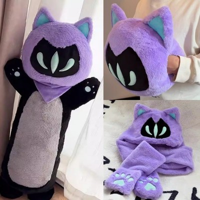 VALORANT Omen Plushie Hug Pillow 80cm Toy Fuzzy Scarf Hat Warm Hand Cosplay Gift