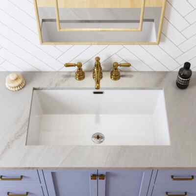 27.6'' x 16'' Undermount Bathroom Sink,Rectangle Vitreous Lavatory Vanity Sink