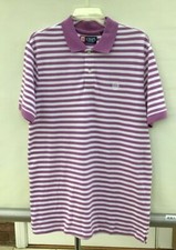 Men s CHAPS POLO SHIRT PURPLE / WHITE STRIPE Size Small