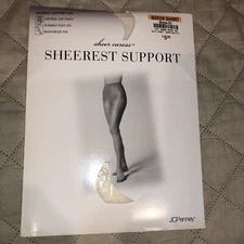 Sheer Caress Sheerest Support Bone Pantyhose ~ Control Top ~ Size Queen Short