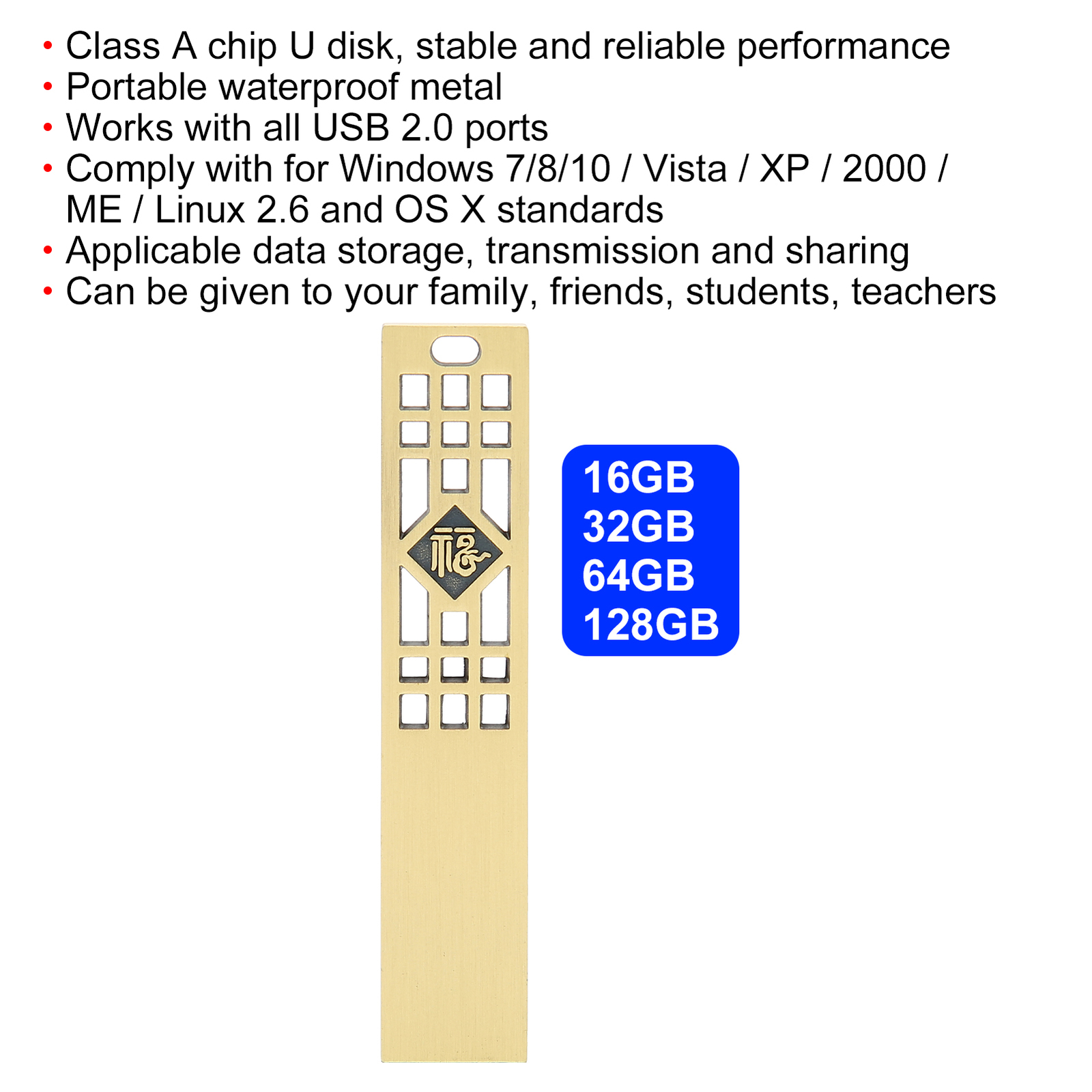 USB Flash Disk Portable Waterproof Metal 2.0 Drive Storage Memory Stick For SPM