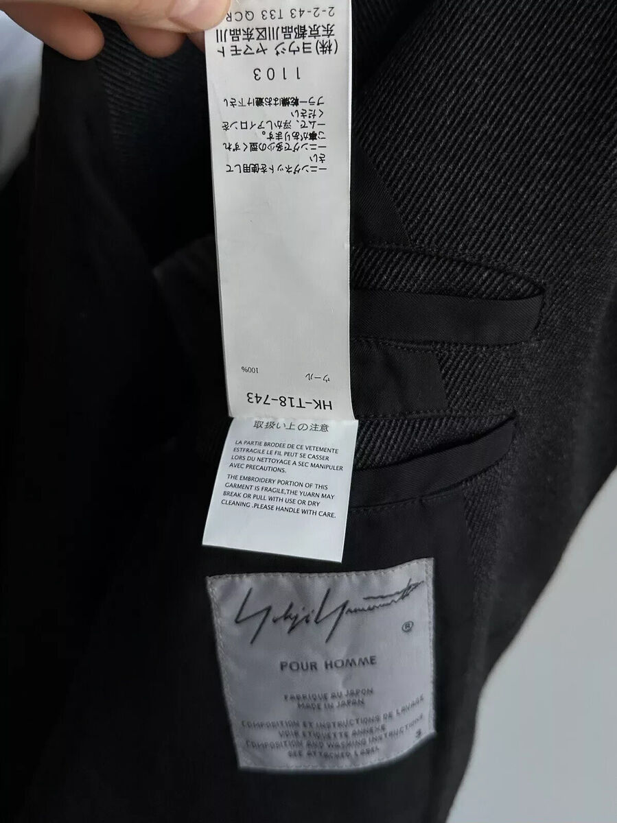 Yohji Yamamoto F/W 20 Pour Homme Threads Coat Panelled Yohji Yamamoto F/W 20 Pour Homme Threads Coat Panelled