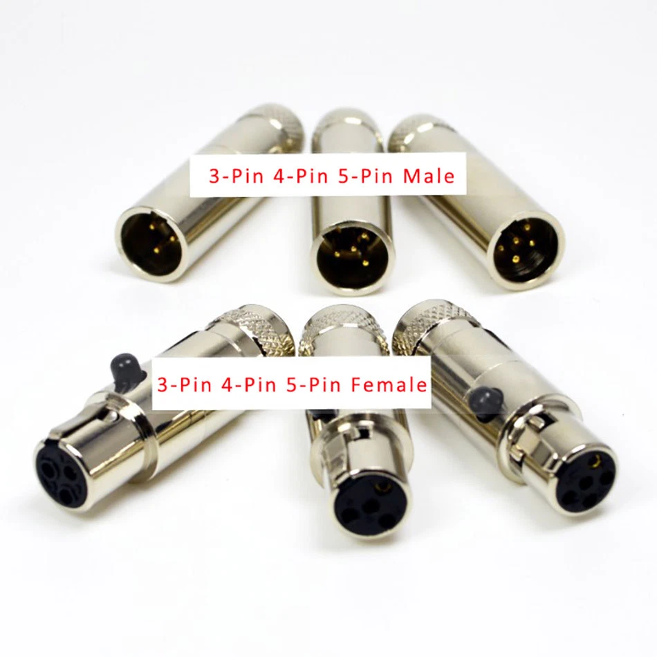 Mini XLR Connector 3Pin-6Pin Microphone Audio Plug Male/Female/Panel Mount Male - Image 2 of 4