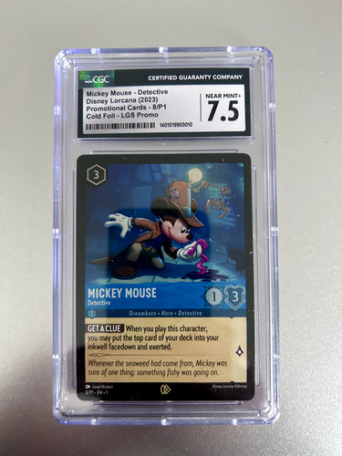 Disney Lorcana Mickey Mouse Detective League Promo 8/P1 CGC 7.5