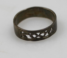 Vintage sterling silver 925 filigree simple band pattern ring size 6 1/2