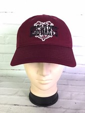 Harry Potter Hogwarts Logo Maroon Red Strapback Dad Hat Cap Adult Adjustable