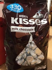 HERSHEY'S MILK CHOCOLATE KISSES candy 56 oz 3.5 Lbs 330 Pieces 