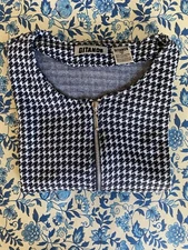 Gitano Houndstooth Top Women's  Zip-Up Mini Dress Vintage 1980's Dark Academia