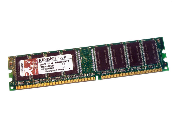 Memoria Ram KINGSTON KVR400X64C3A/512 512MB PC3200 400MHz DDR-RAM PC-3200U 184p