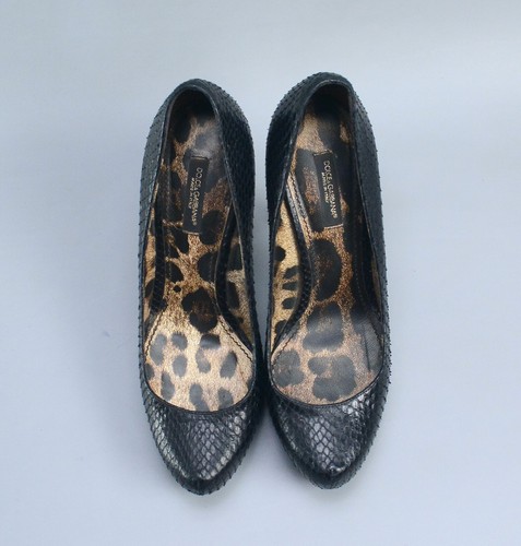 DOLCE & GABBANA D&G $1450 Snake Leather Heels Pump Shoes 37 US6.5 Made in Italy - Picture 11 of 15