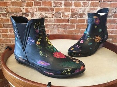 london fog rain boots black