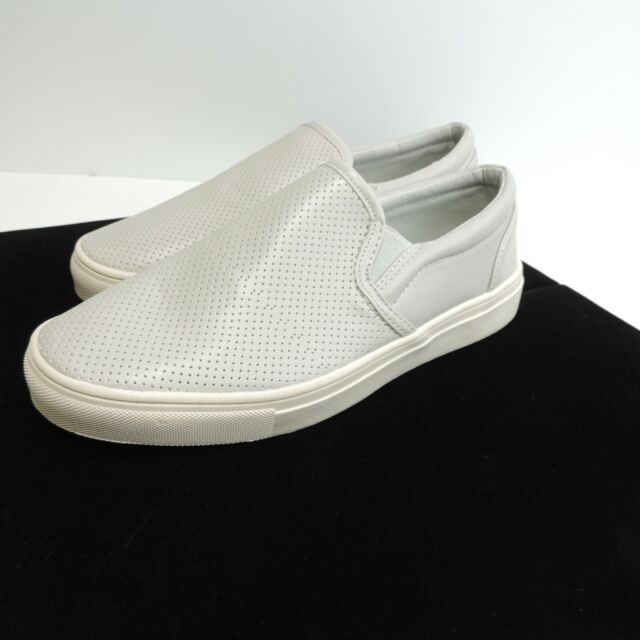 Jolimall Slip on Faux Leather Powder Gray Perforated Sneaker Casual ...